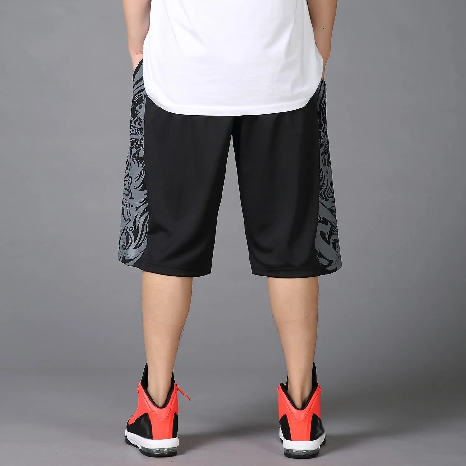 Plus Size Summer Casual Men's Solid Sports Running Workout Shorts Quick Dry Activewear Mens Shorts Basketball