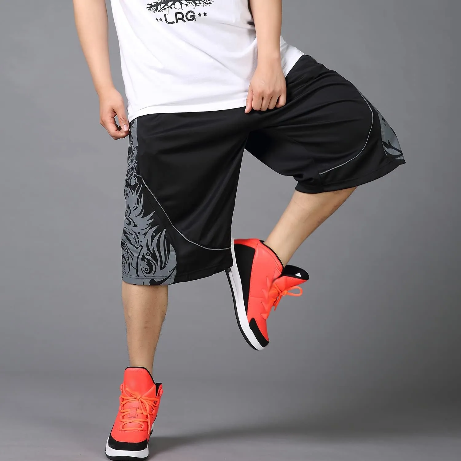 Plus Size Summer Casual Men's Solid Sports Running Workout Shorts Quick Dry Activewear Mens Shorts Basketball