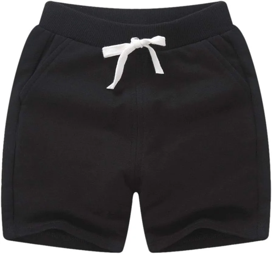 PTPUKE Toddler Kids Solid Cotton Comfort Soft Baby Sport Jogger Shorts Boys Girls Casual Pants