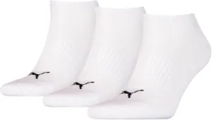Puma Unisex Adult Cushioned Trainer Socks (Pack of 3) (3.5, 6) (White/Black)