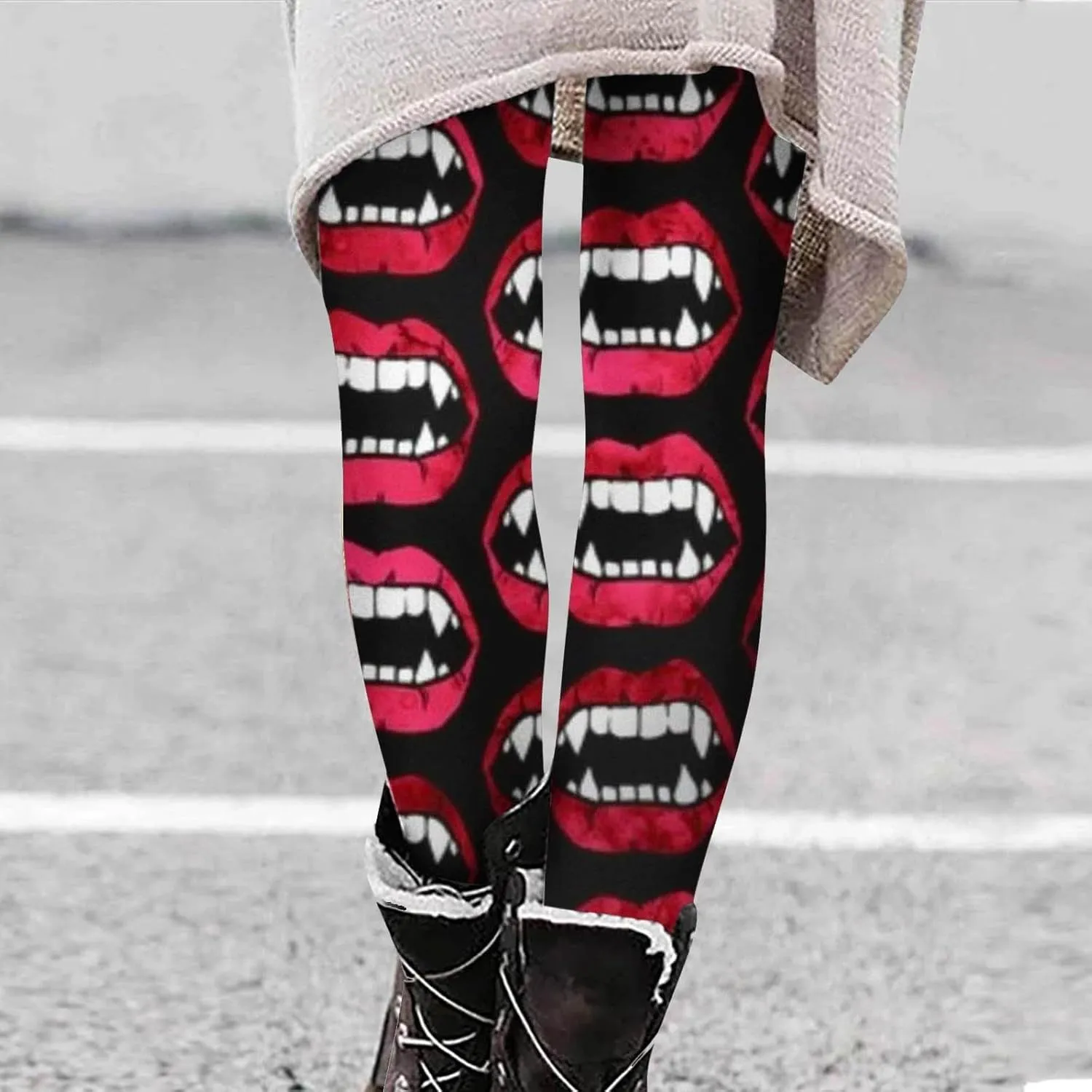 Pumpkin Head Stripes Print Legging Halloween Print Collection High Waist Women Leggings Compression Pants for Yoga
