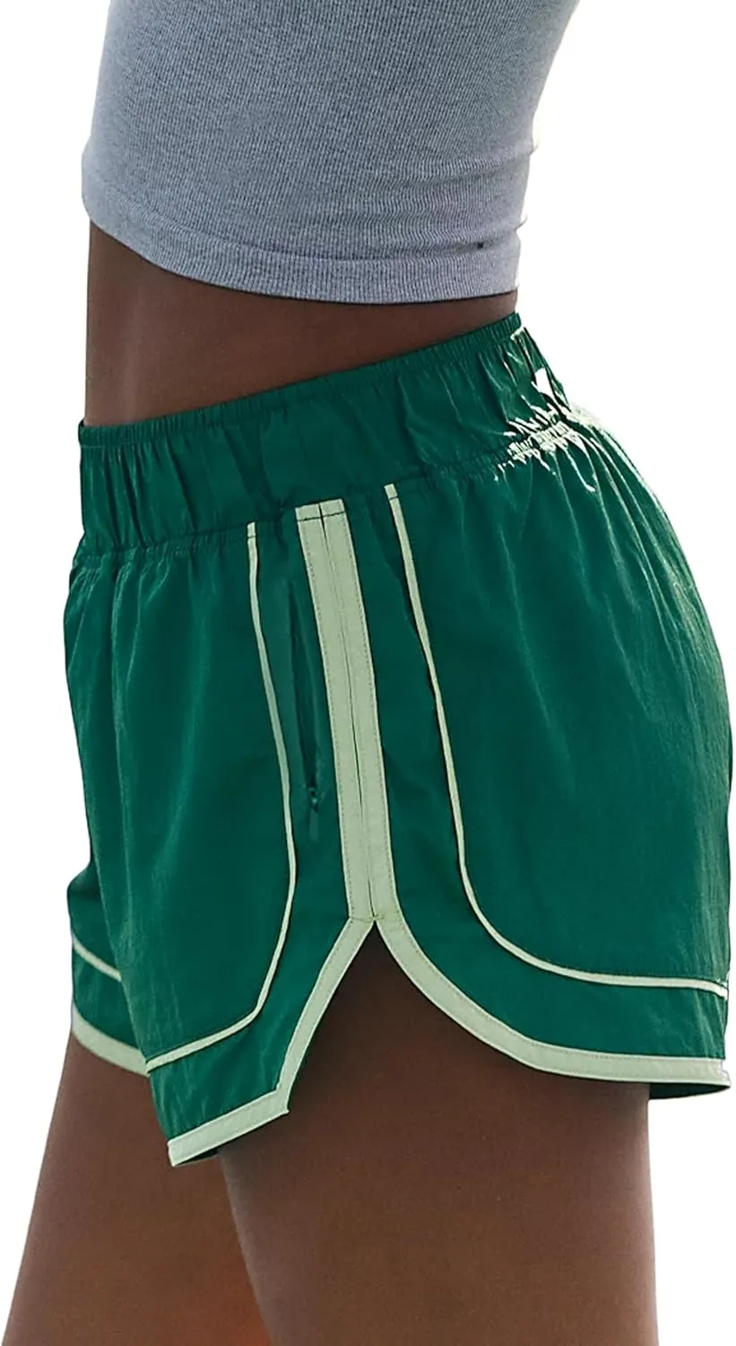 Quick Dry Athletic Running Shorts for Womens Activewear Workout Sporty Gym Short with Zipper Pockets