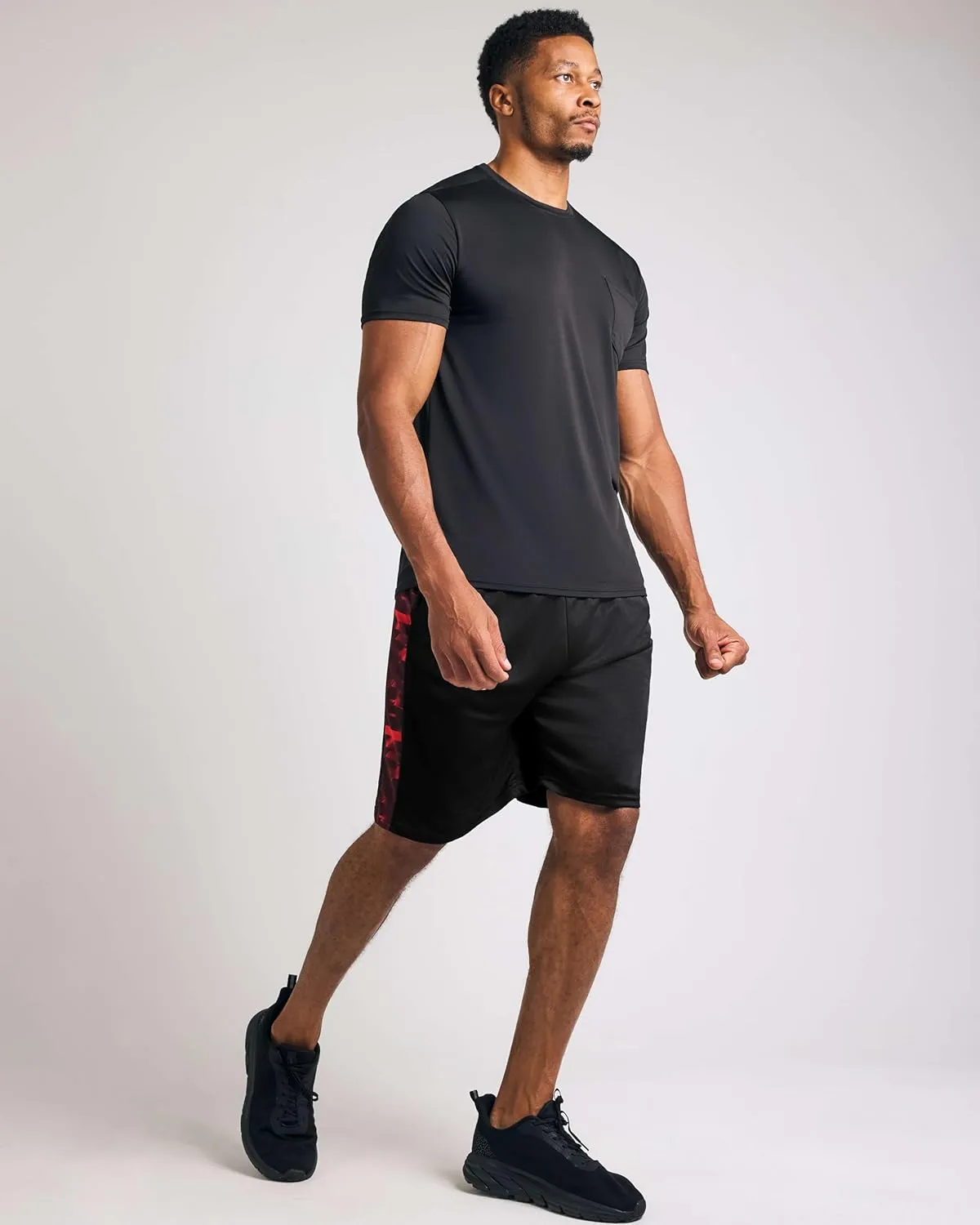 Real Essentials 5 Pack: Men's Mesh Athletic Basketball Shorts Quick Dry Activewear with Pockets