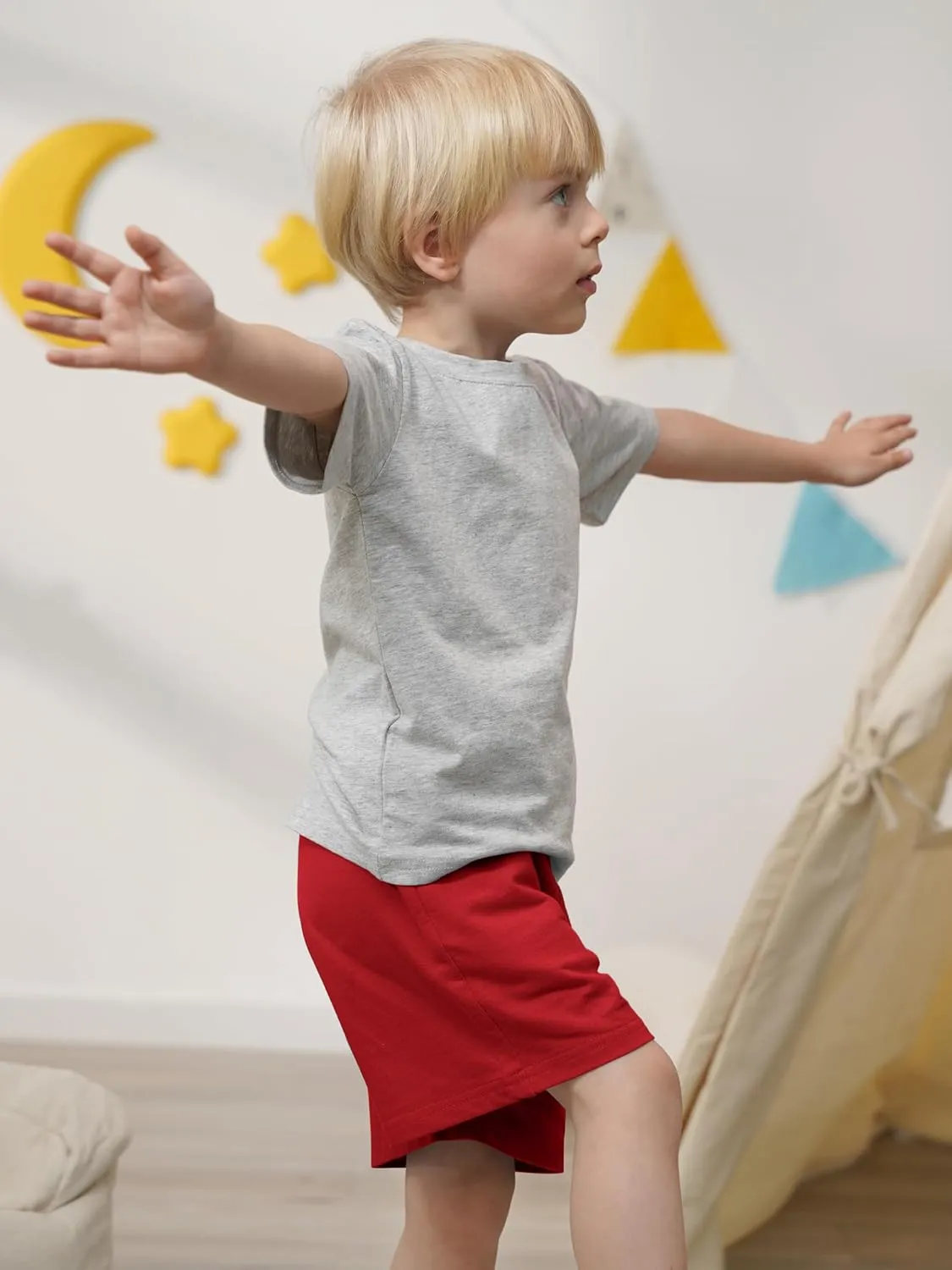 Resinta 3 Packs Toddler Baby Boys Shorts Soft Cotton with Drawstring Solid Toddler Boys Short for Summer
