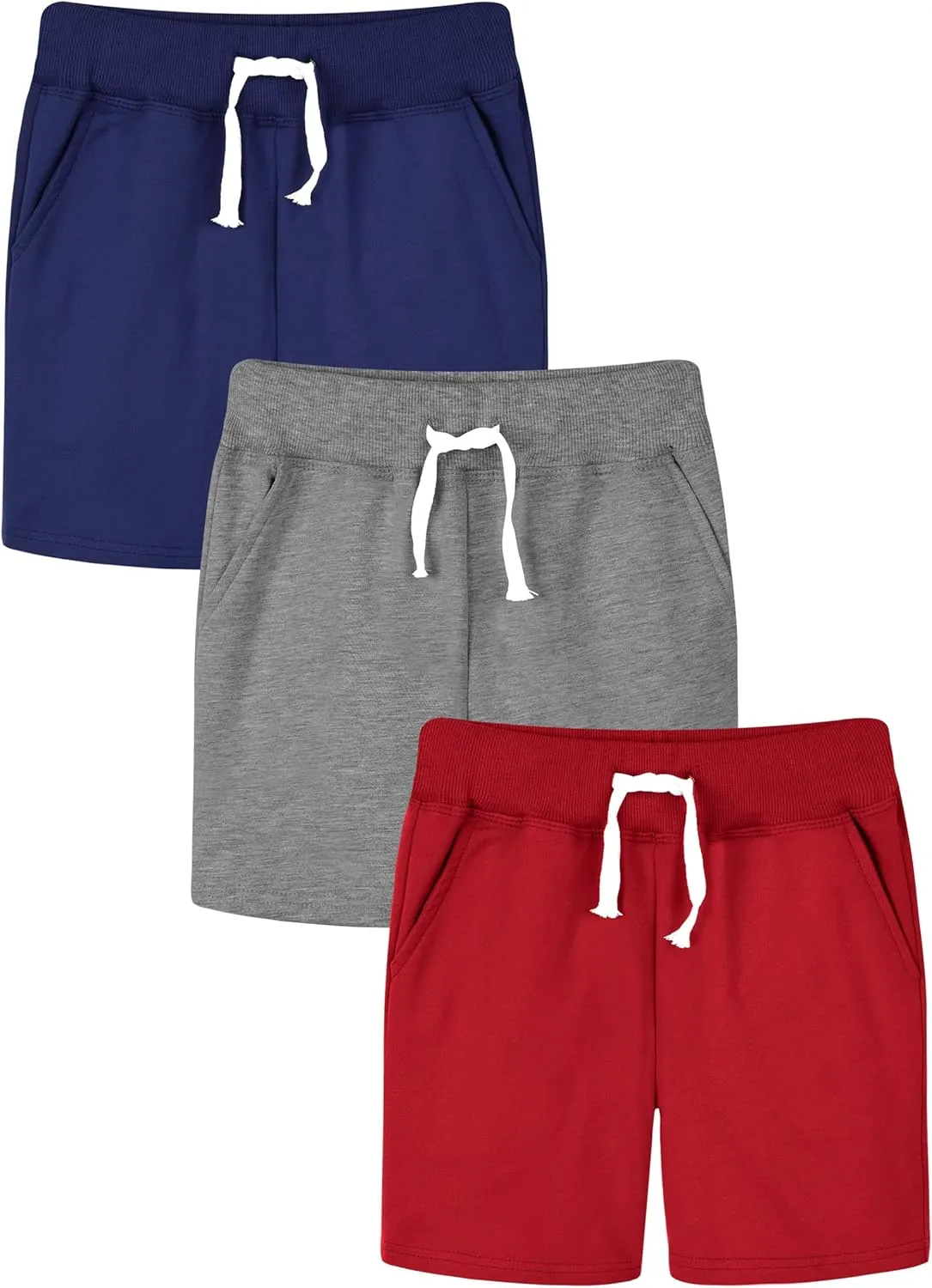 Resinta 3 Packs Toddler Baby Boys Shorts Soft Cotton with Drawstring Solid Toddler Boys Short for Summer