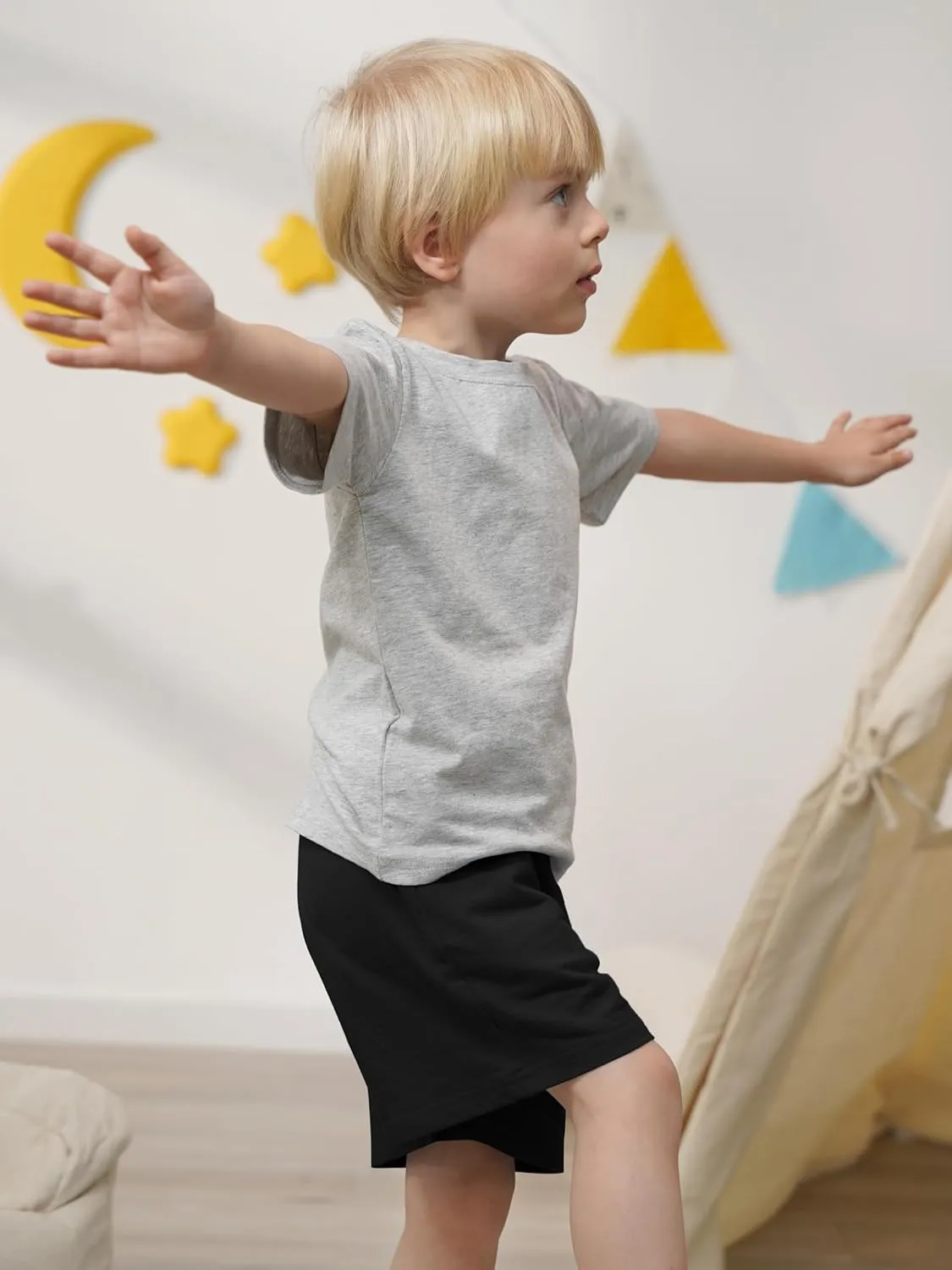 Resinta 3 Packs Toddler Baby Boys Shorts Soft Cotton with Drawstring Solid Toddler Boys Short for Summer