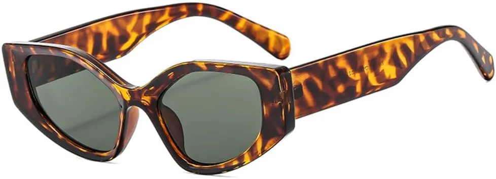 Retro Thick Frame Polygonal Sunglasses Women Vintage Punk Cat Eyes Fashion Sun Glasses UV400 Summer Shade Glasses