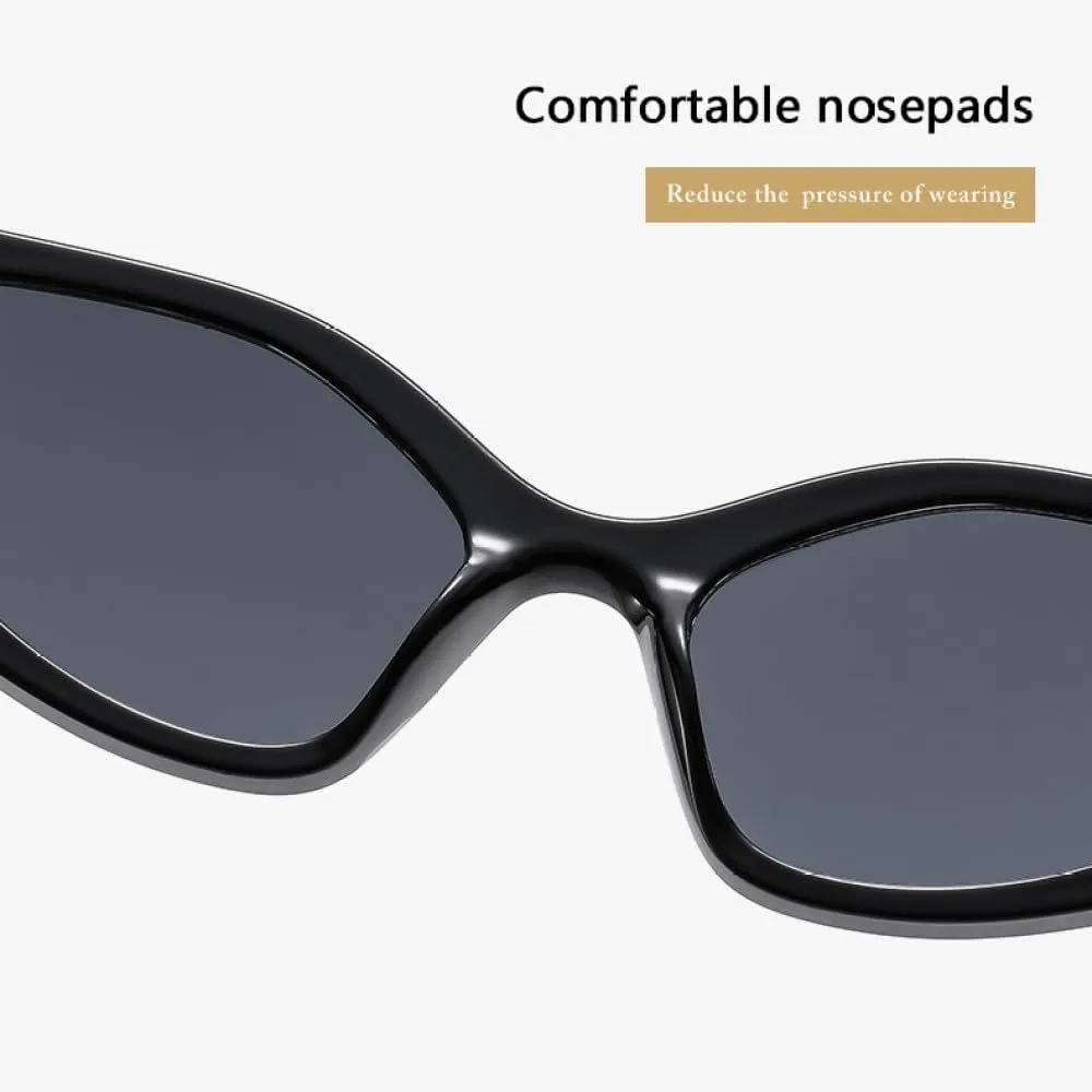 Retro Thick Frame Polygonal Sunglasses Women Vintage Punk Cat Eyes Fashion Sun Glasses UV400 Summer Shade Glasses