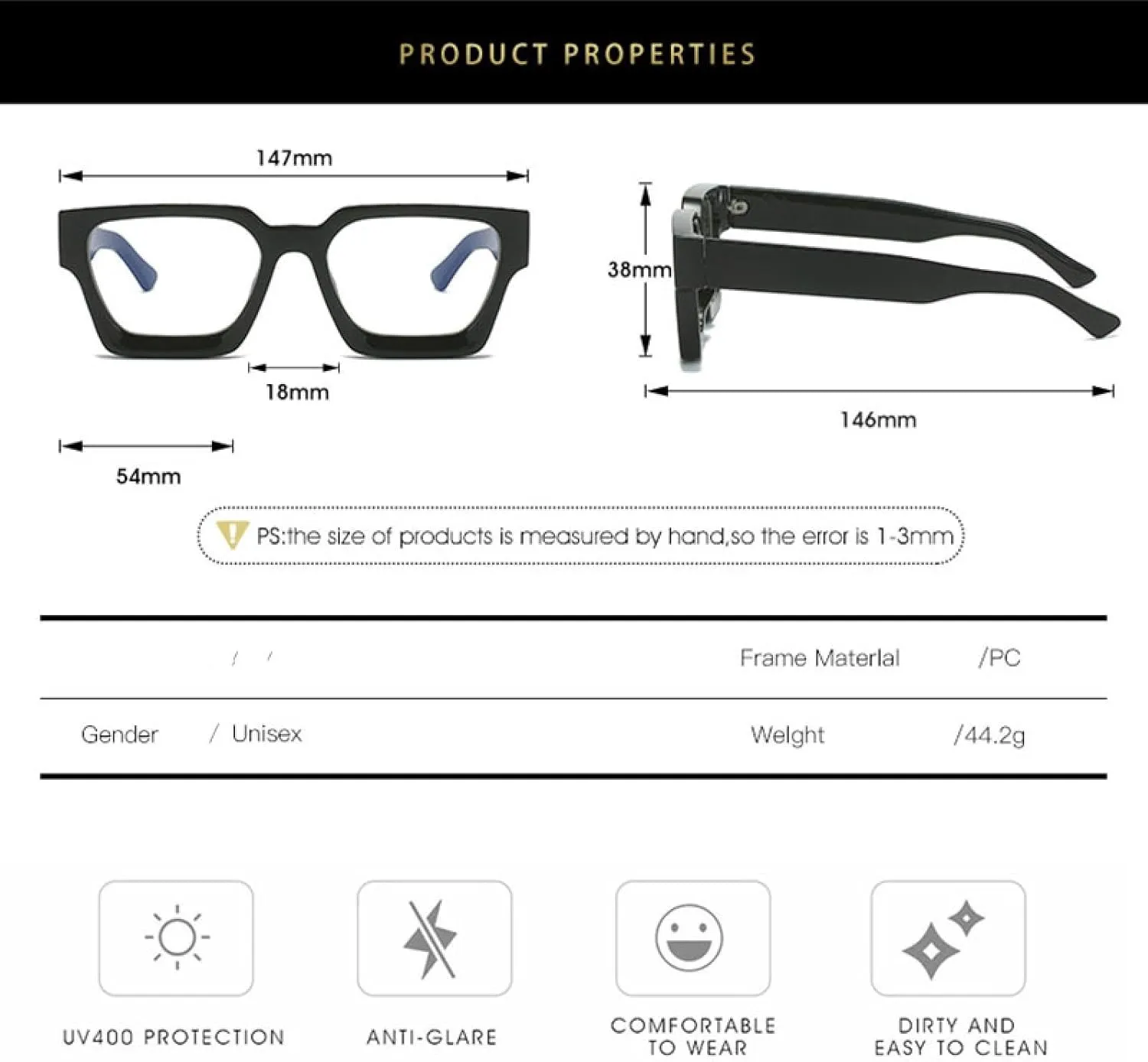 Retro Women Anti Blue Light Glasses Frame Fashion Men Eyewear