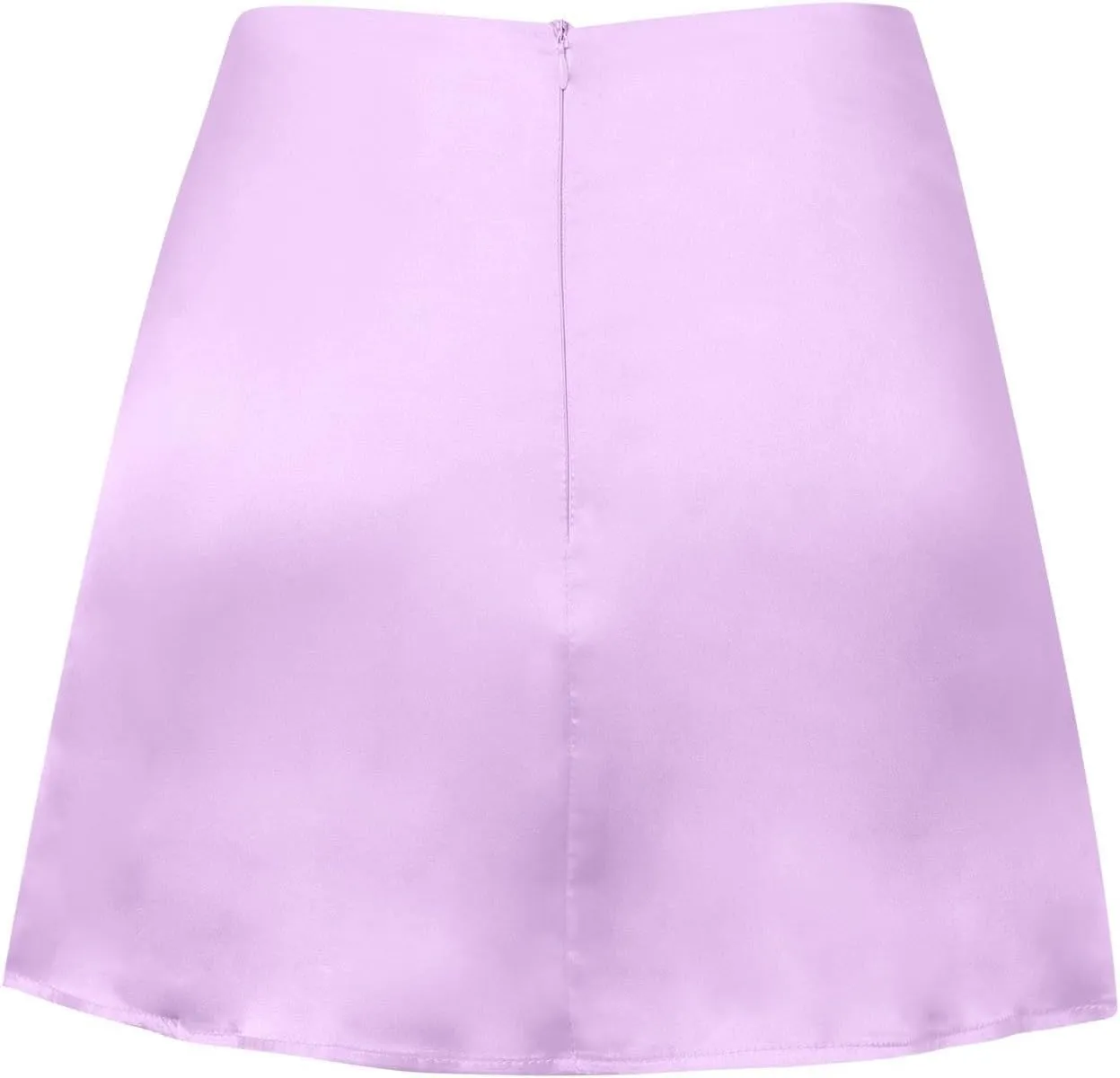 Satin Midi Skirt Women's Mini A Line Skirt Skirt High Waist Zipper Satin Ribbon Lined Skirt Skirt Plus Size Two