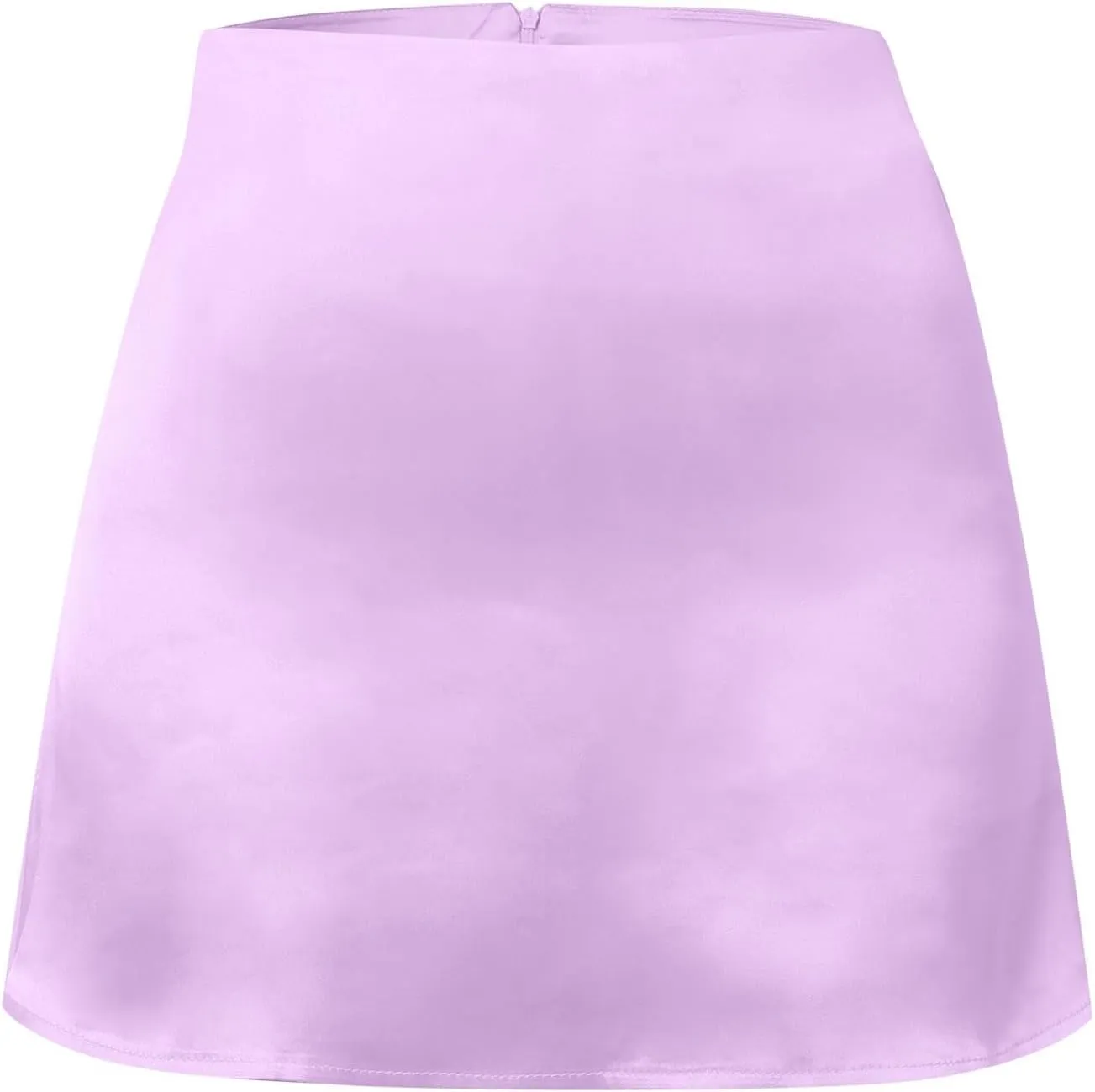 Satin Midi Skirt Women's Mini A Line Skirt Skirt High Waist Zipper Satin Ribbon Lined Skirt Skirt Plus Size Two
