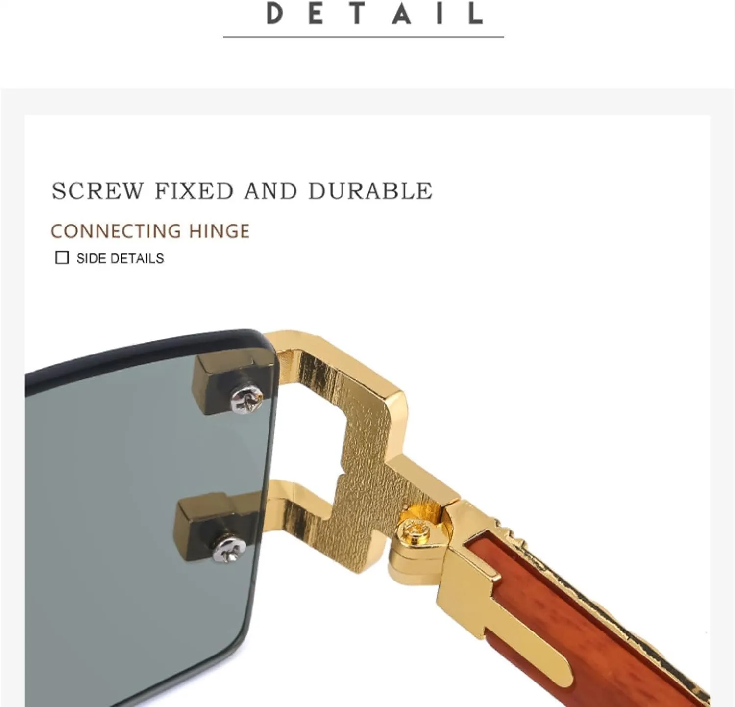 Small Rectangle Rimless Sunglasses Men Luxury Retro Glasses for Women Vintage Framless Eyeglasses Uv400