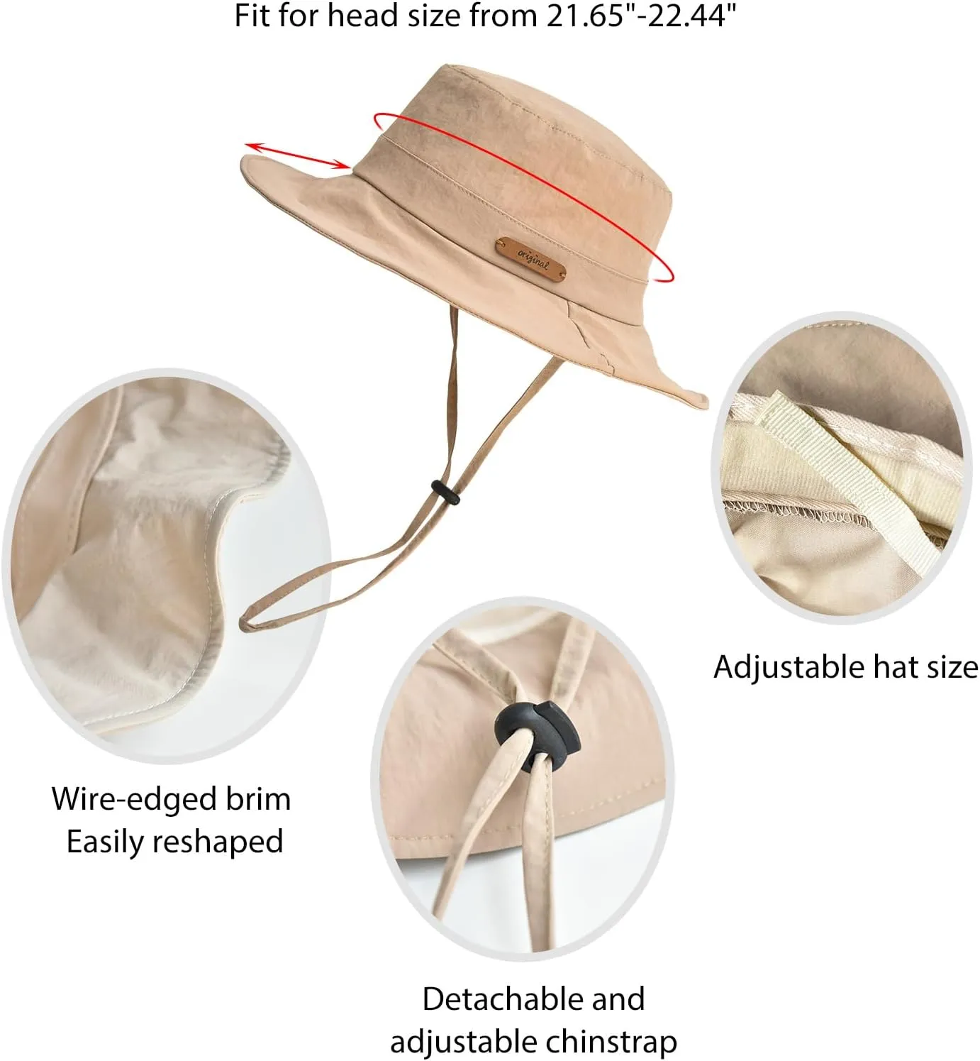 SOMALER Sun Hats for Women Wide Brim UPF50  Outdoor Beach Hat Packable Summer Fishing Hiking Hat