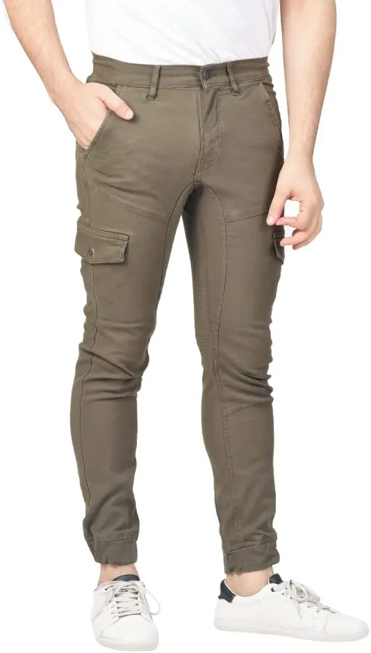 Soroor Cargo Joggers for Men - Slim Fit Cuffed Cargo Pants, Stylish Joggers for Men | Pique Stretch Cotton Mens Jogger