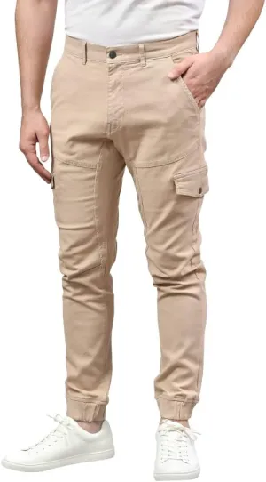 Soroor Cargo Joggers for Men - Slim Fit Cuffed Cargo Pants, Stylish Joggers for Men | Pique Stretch Cotton Mens Jogger