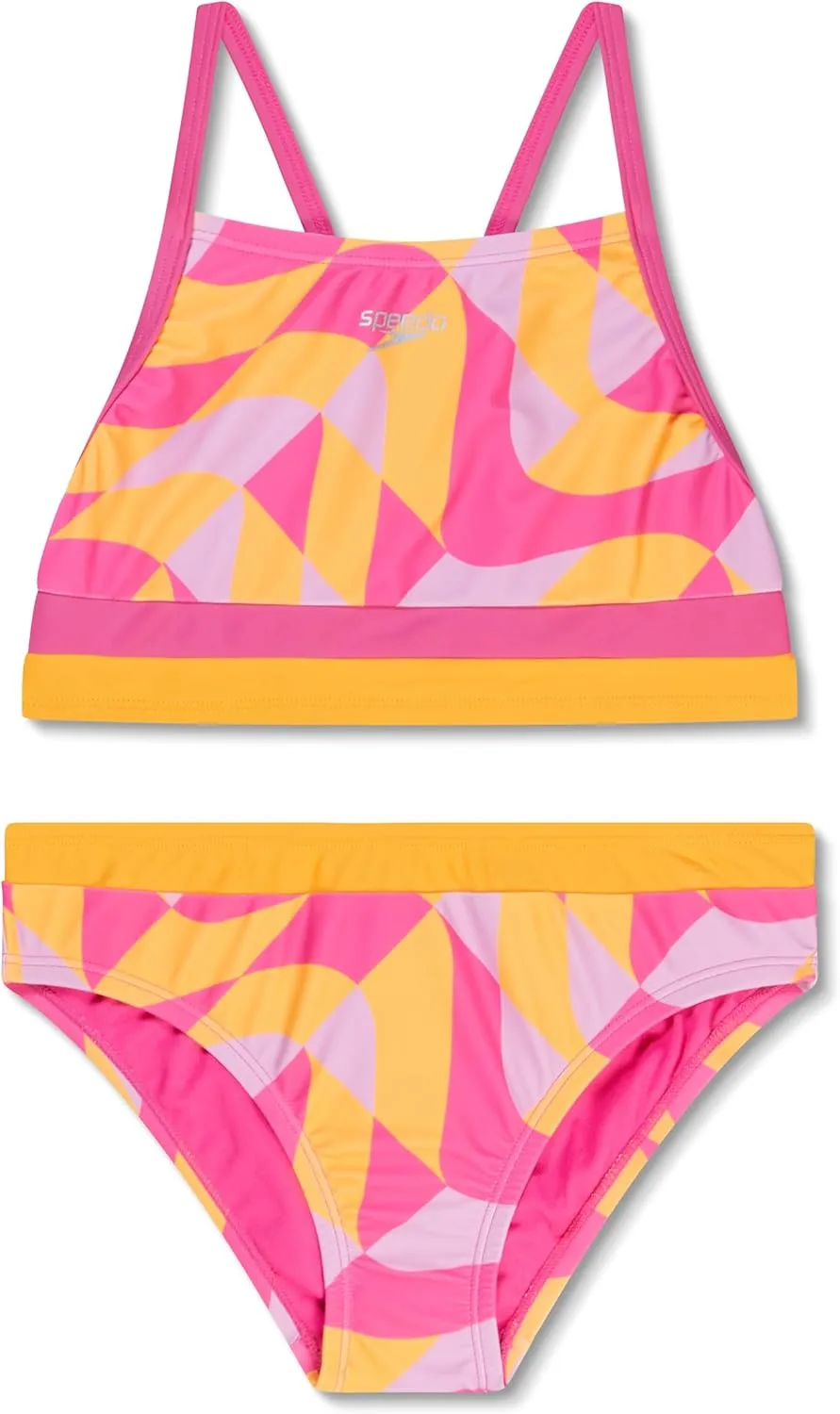 Speedo Girl's Swimsuit Two Piece Bikini Set