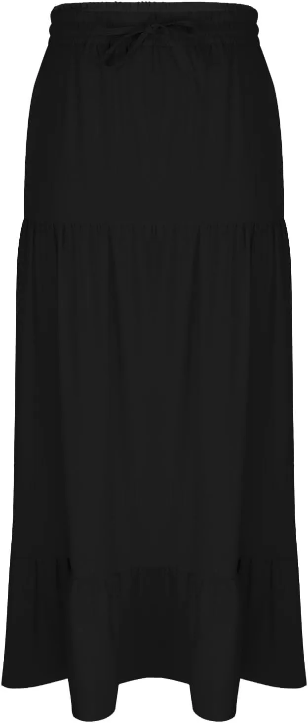 Spring Maxi Skirts for Women Trendy High Waisted Side Slit Pleated Skirt Casual Stretch Flowy Swing A Line Long Skirt