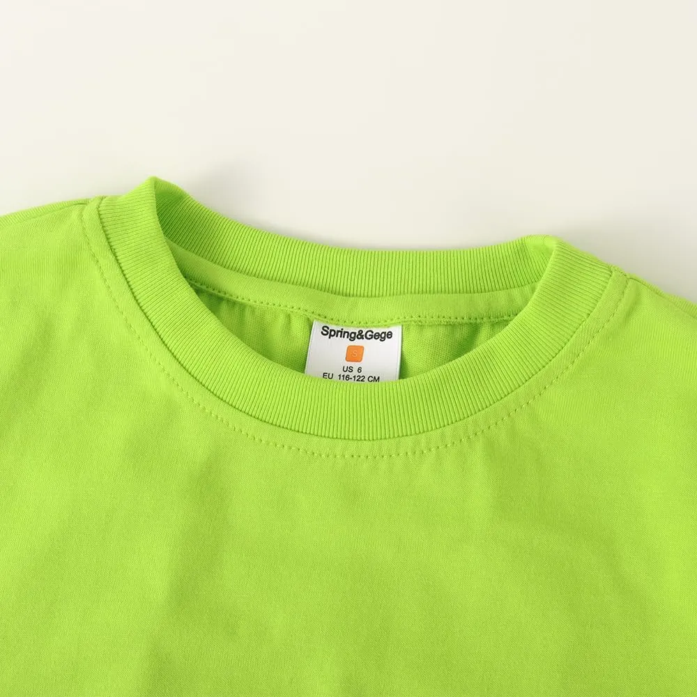 Spring&Gege Boys Heavyweight Soft Cotton Short Sleeve Crewneck T Shirts(5-14 Years)