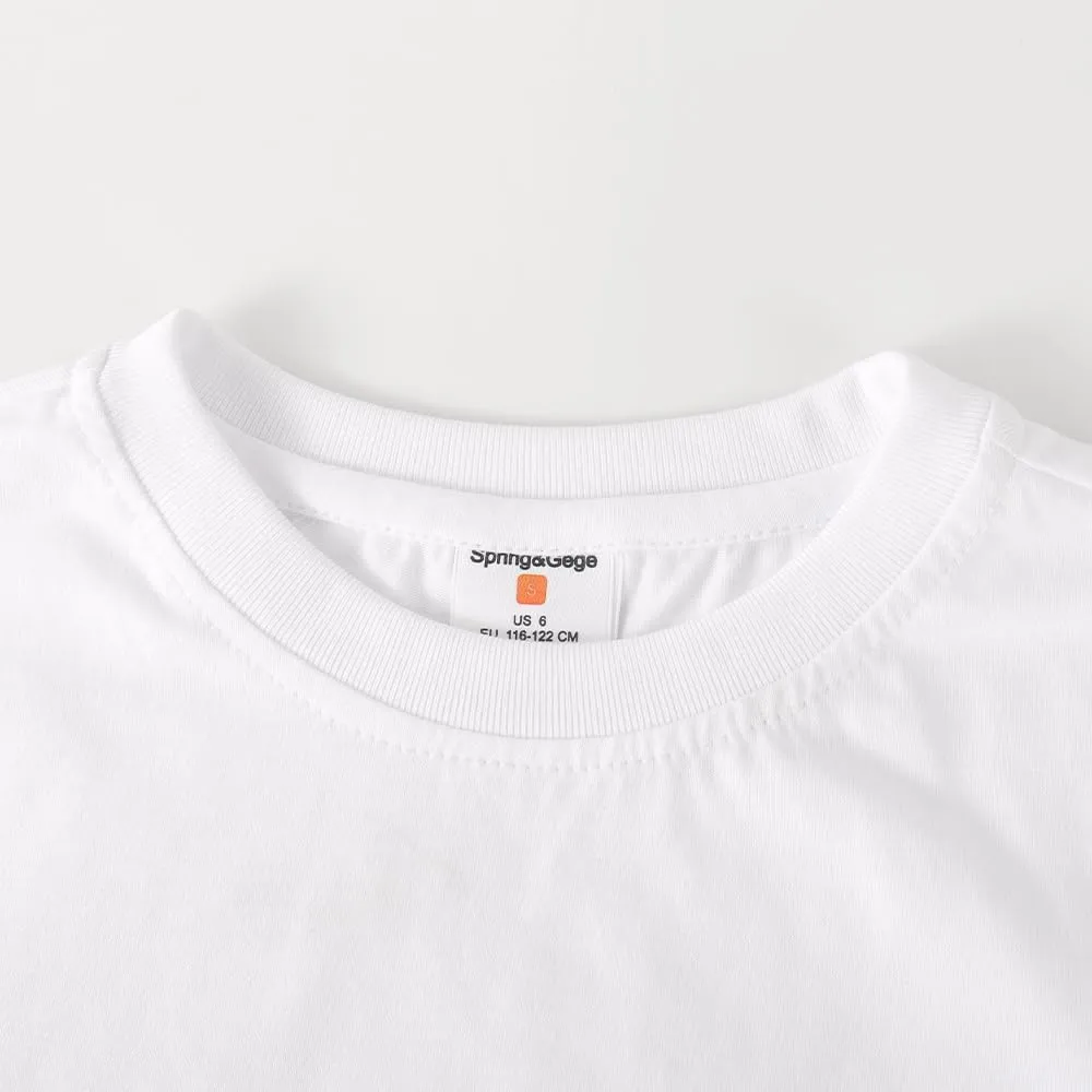 Spring&Gege Boys Heavyweight Soft Cotton Short Sleeve Crewneck T Shirts(5-14 Years)