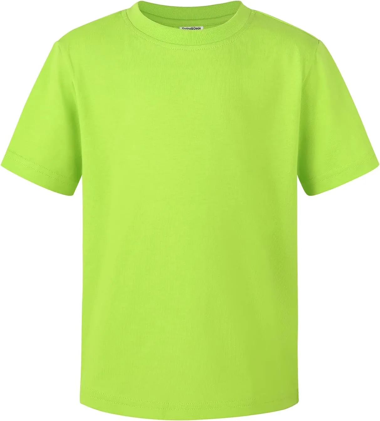 Spring&Gege Boys Heavyweight Soft Cotton Short Sleeve Crewneck T Shirts(5-14 Years)