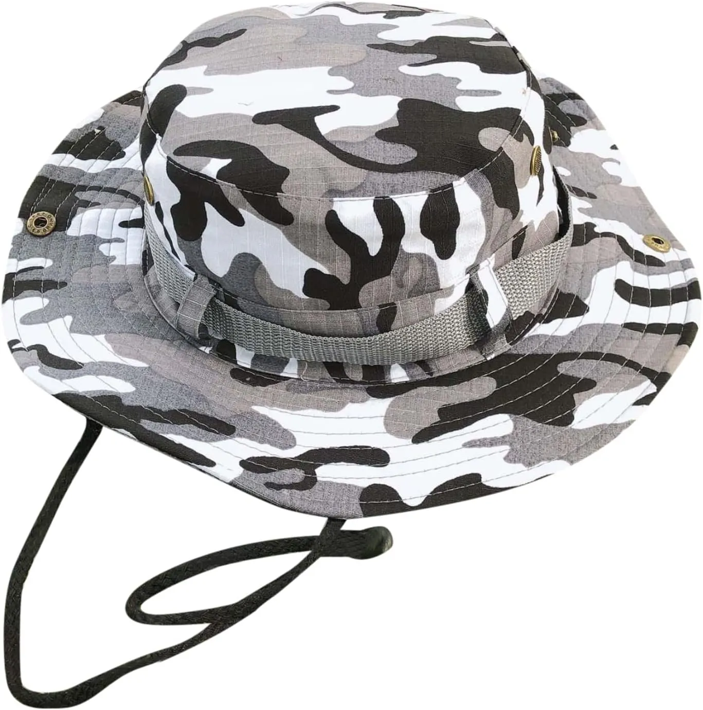 Sun Hat for Men Women Camouflage Fisherman Drawstring Wide Brim Mountaineering Outdoor Double Sided Cloth Sunvisor Hat