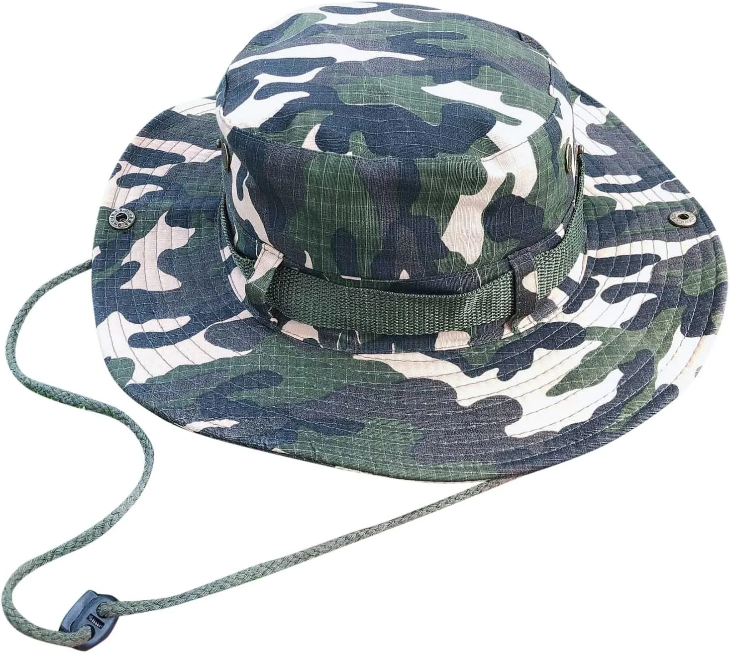 Sun Hat for Men Women Camouflage Fisherman Drawstring Wide Brim Mountaineering Outdoor Double Sided Cloth Sunvisor Hat