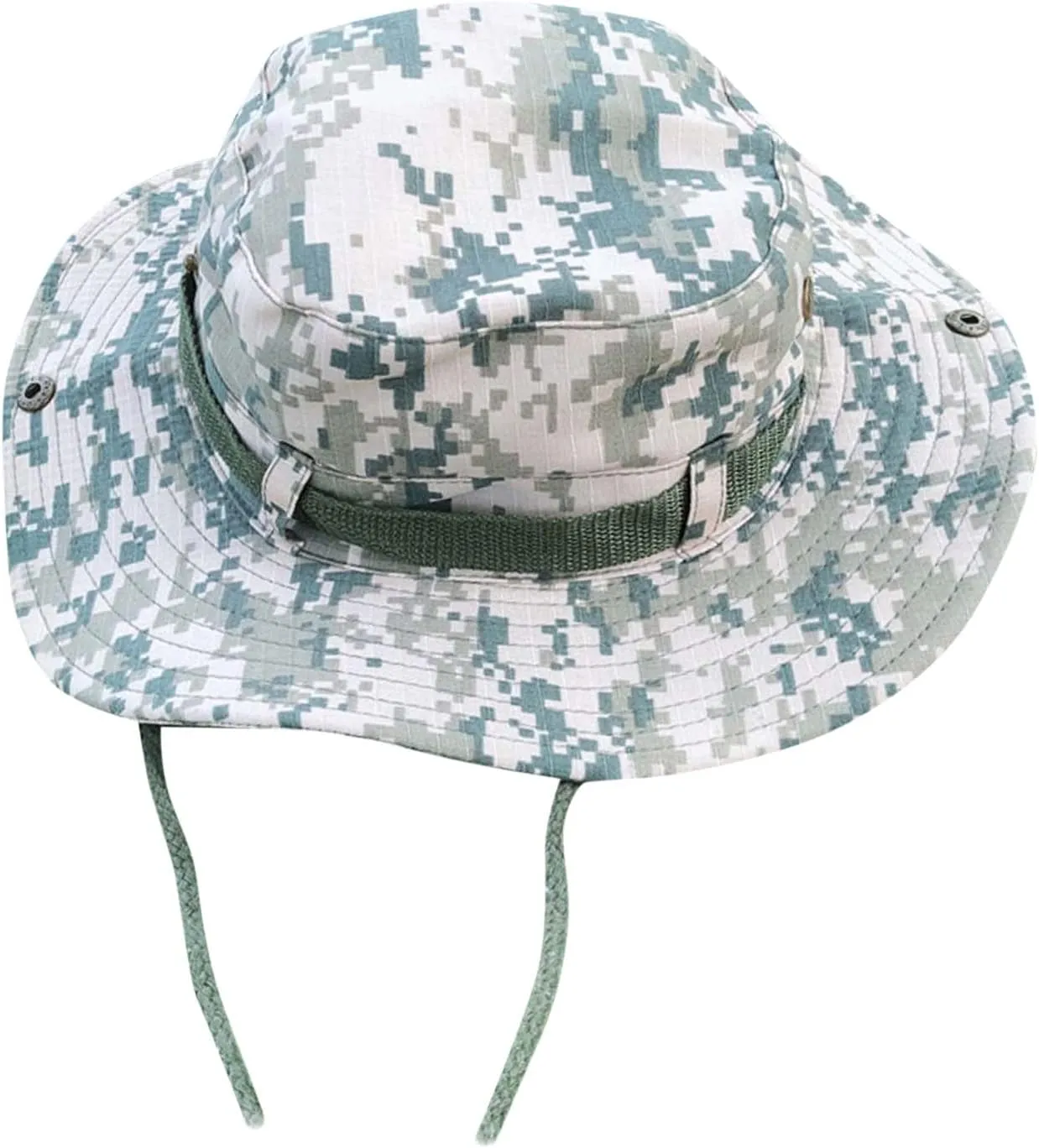 Sun Hat for Men Women Camouflage Fisherman Drawstring Wide Brim Mountaineering Outdoor Double Sided Cloth Sunvisor Hat