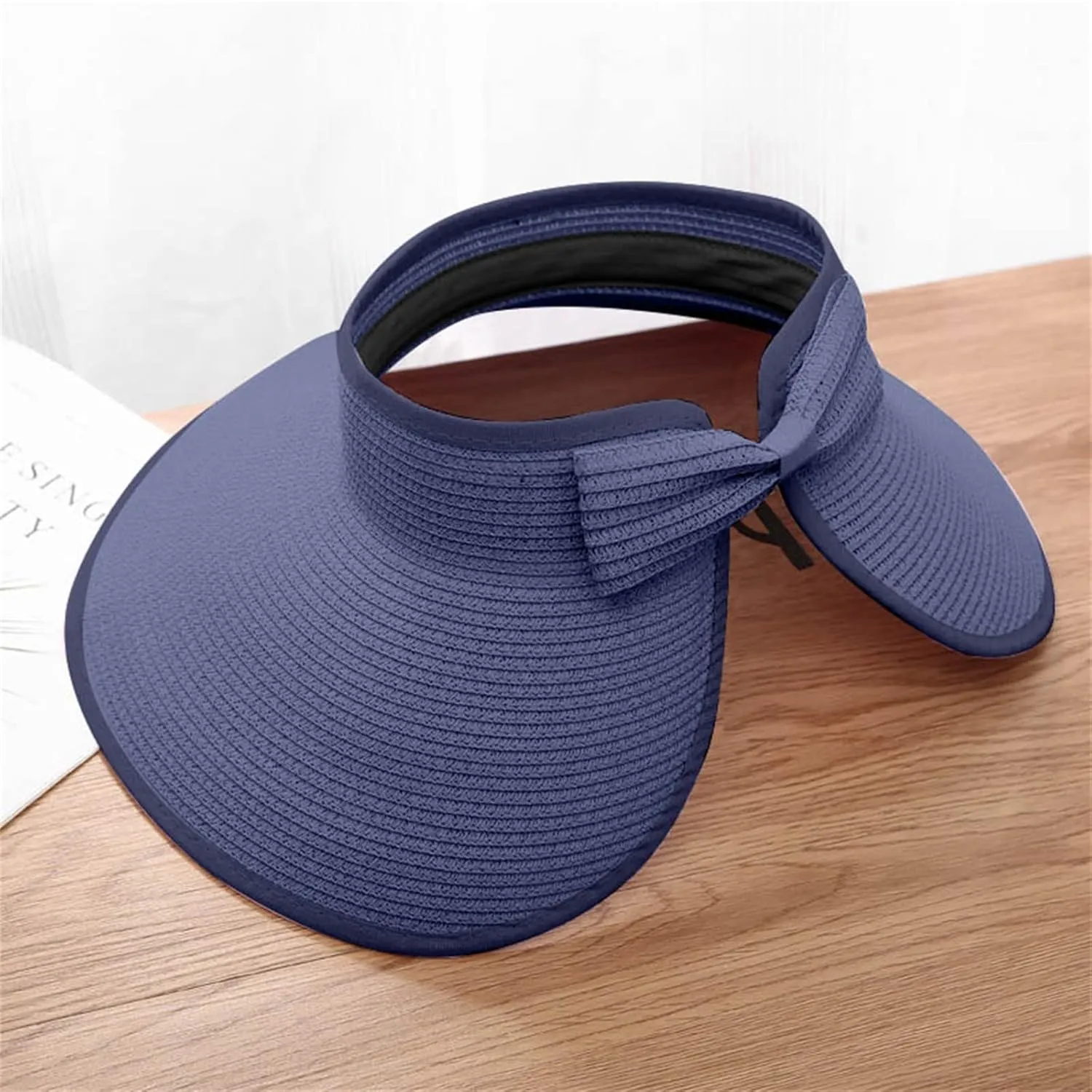 Sun Hats Ponytail Wide Brim Summer Visor for Womens Beach Hat Packable UPF Travel