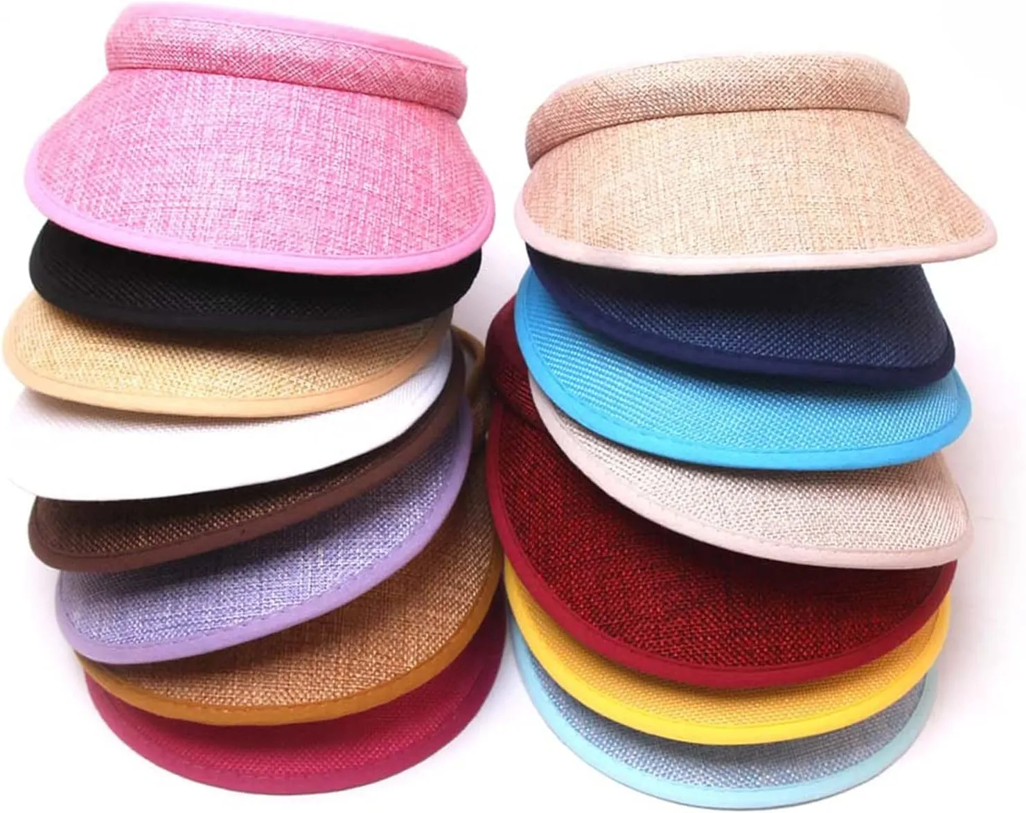 Sun Visor Hats Women Men Adjustable Clip On Wide Brim Visors Hat Outdoor Sports Golf Beach Travel Activity Tennis Caps