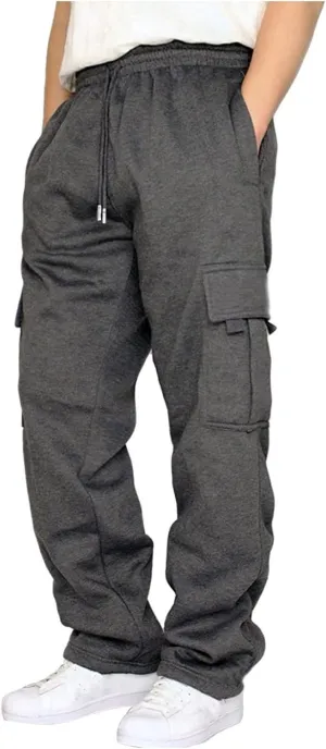Sweatpants for Men Pants Track Cuff Lace up Spliced Solid Color Workout Pants Fleece Active Tech Joggers