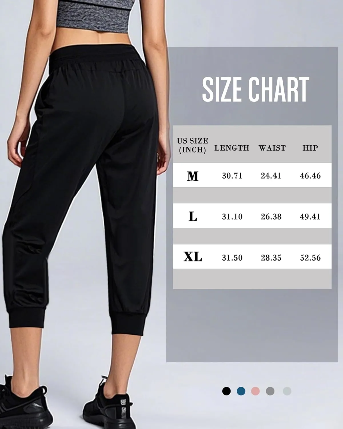Taiyin 5 Pack Women's Ultra Soft Lounge Capri Joggers Sweatpants with Pockets for Athletic Running Yoga Workout Lounge Pants