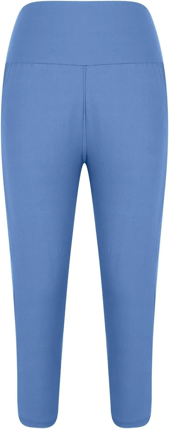 TANGNADE Women Yoga Capri Pants Plus Size Leggings Stretchy High Waist Workout Trouser Workout Pants with Pockets