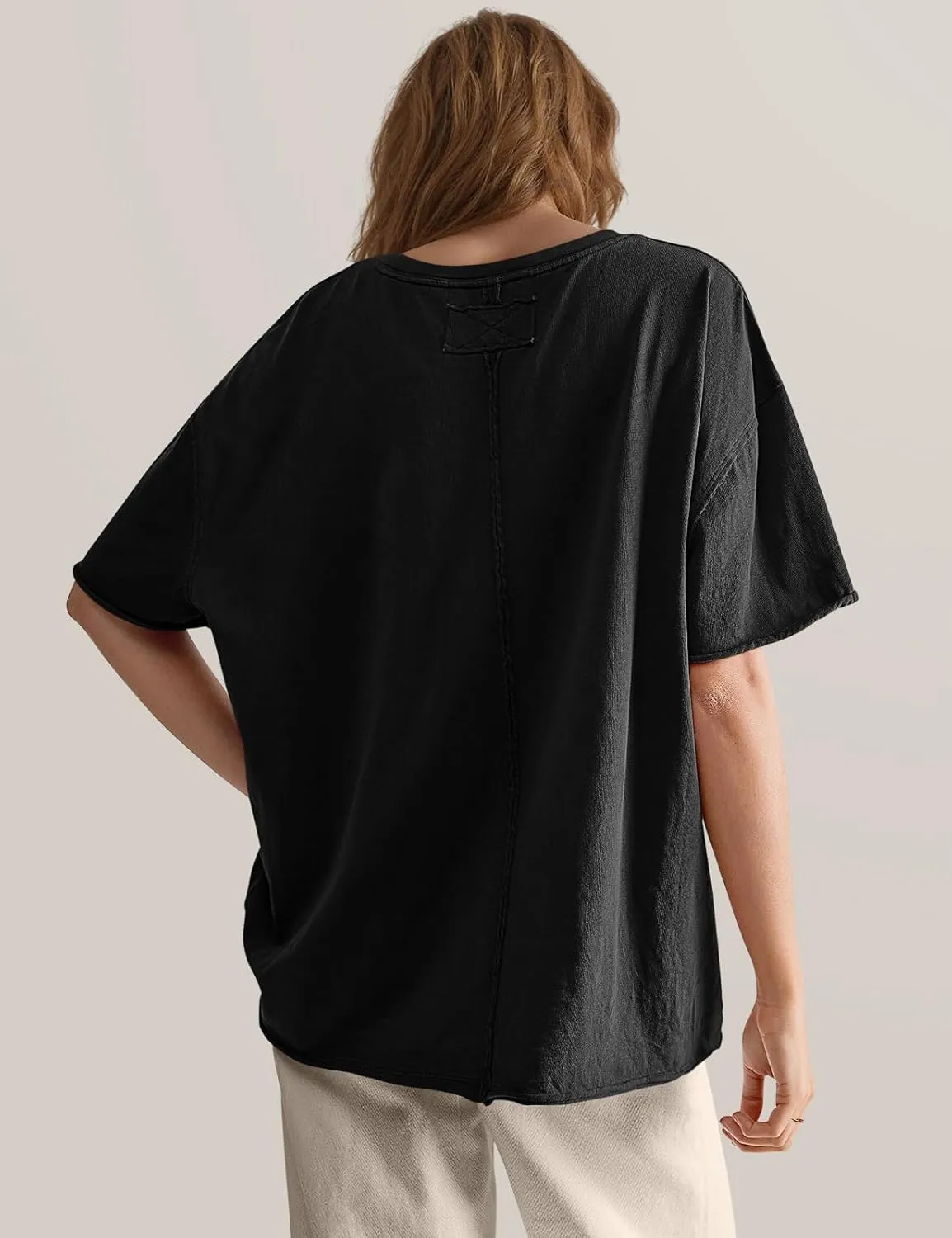 TARSE Oversized Tshirts for Women 2024 Loose Fit Summer Tunic Tops Soft Cotton Short Sleeve Boxy Tee