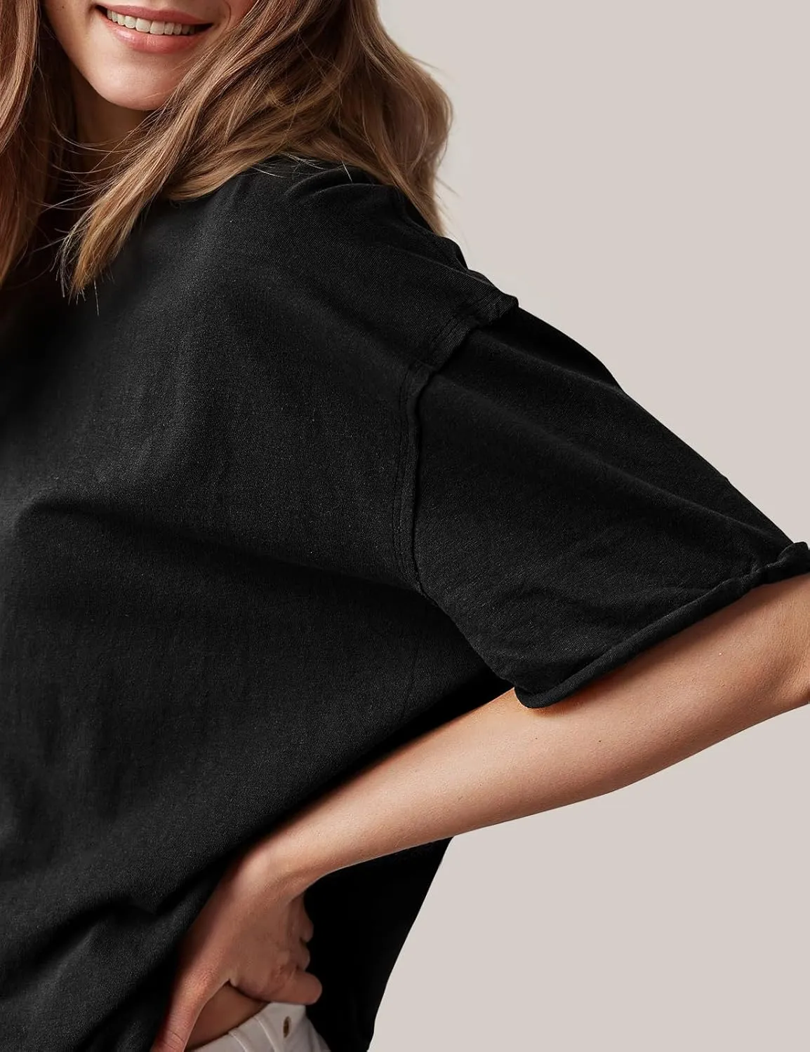 TARSE Oversized Tshirts for Women 2024 Loose Fit Summer Tunic Tops Soft Cotton Short Sleeve Boxy Tee