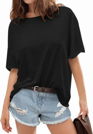 TARSE Oversized Tshirts for Women 2024 Loose Fit Summer Tunic Tops Soft Cotton Short Sleeve Boxy Tee