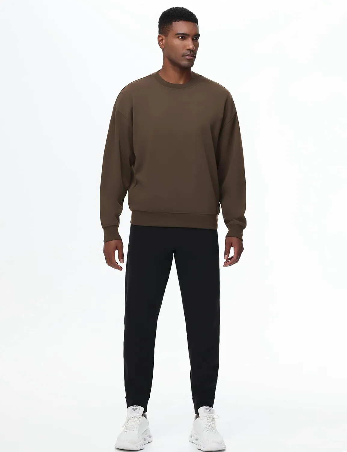 THE GYM PEOPLE Men's Crewneck Loose fit Sweatshirt Lightweight Soft Basic Pullover Tops