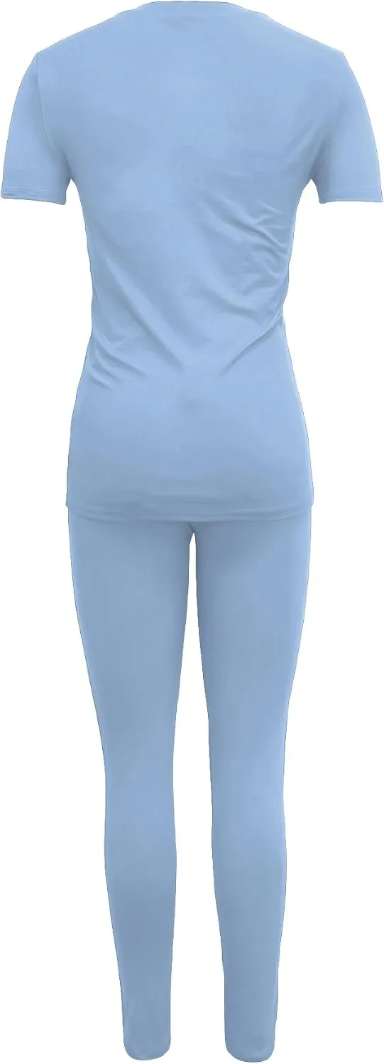 TOPONSKY Women Two Piece Workout Outfits Sports Long-Pants & Short-Top Sets