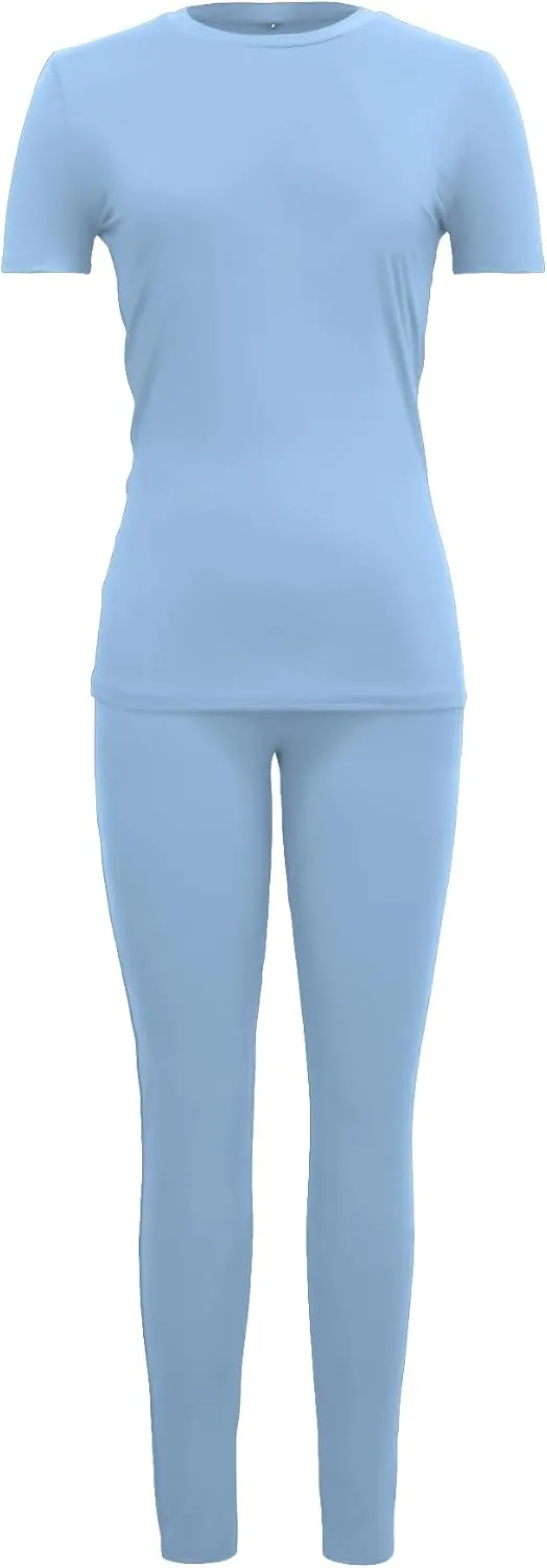 TOPONSKY Women Two Piece Workout Outfits Sports Long-Pants & Short-Top Sets