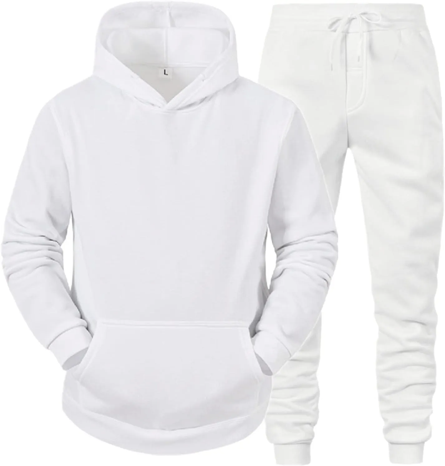 Tracksuit Men 2 Piece Set Big and Tall Long Sleeve Hooded Activewear Suits Gym Workout Training Stretchy Outfits