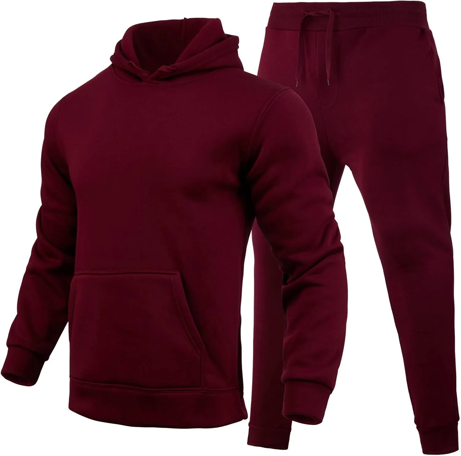 Tracksuit Men 2 Piece Set Big and Tall Long Sleeve Hooded Activewear Suits Gym Workout Training Stretchy Outfits