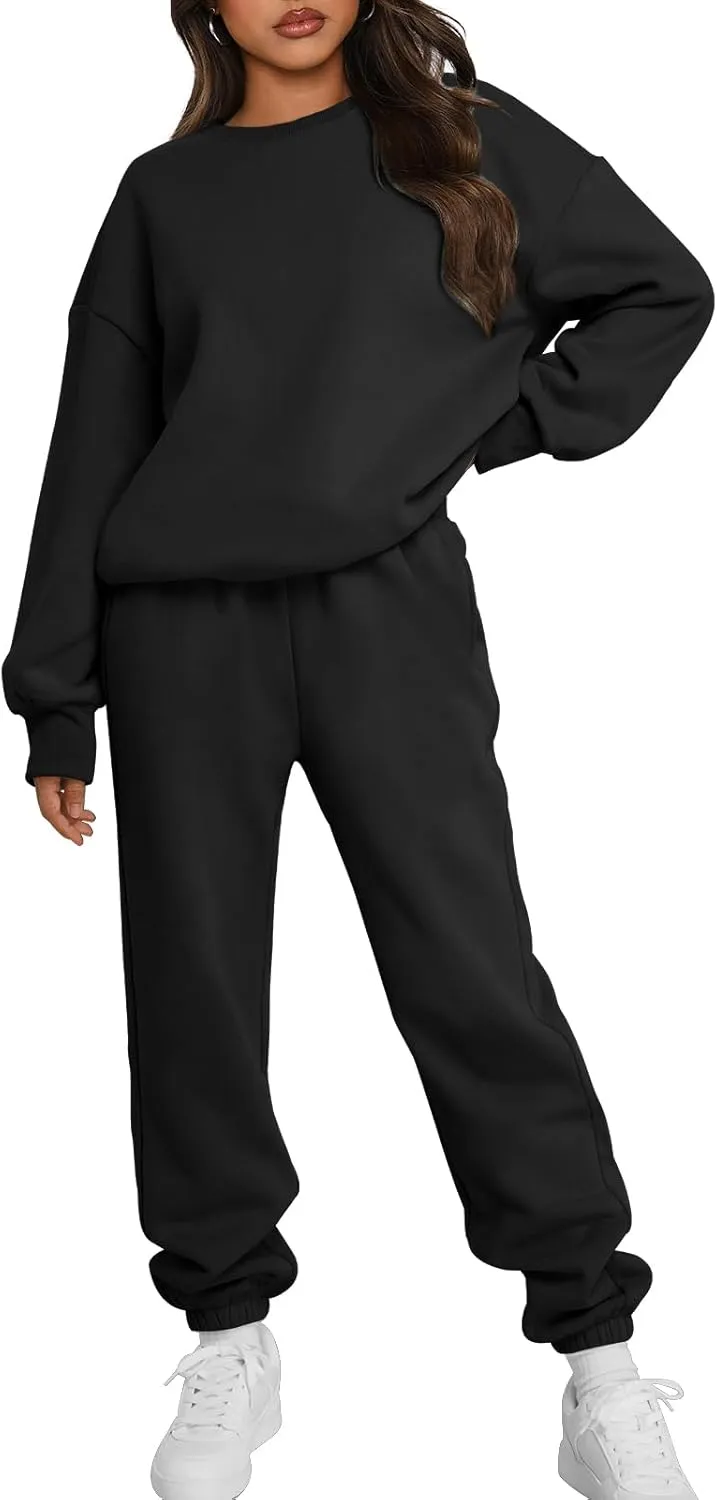 Trendy Queen Sweatsuits Women 2 Piece Outfits Two Piece Crewneck Sweatshirts Sets Lounge Fall Sweatpants 2025 Tracksuits