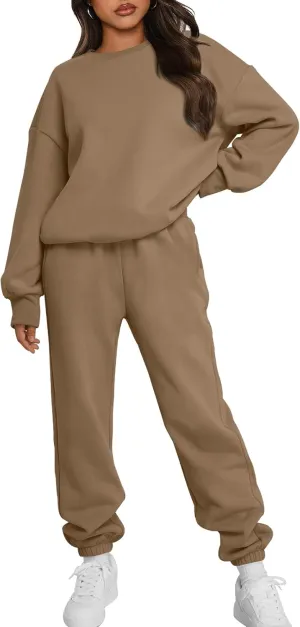 Trendy Queen Sweatsuits Women 2 Piece Outfits Two Piece Crewneck Sweatshirts Sets Lounge Fall Sweatpants 2025 Tracksuits