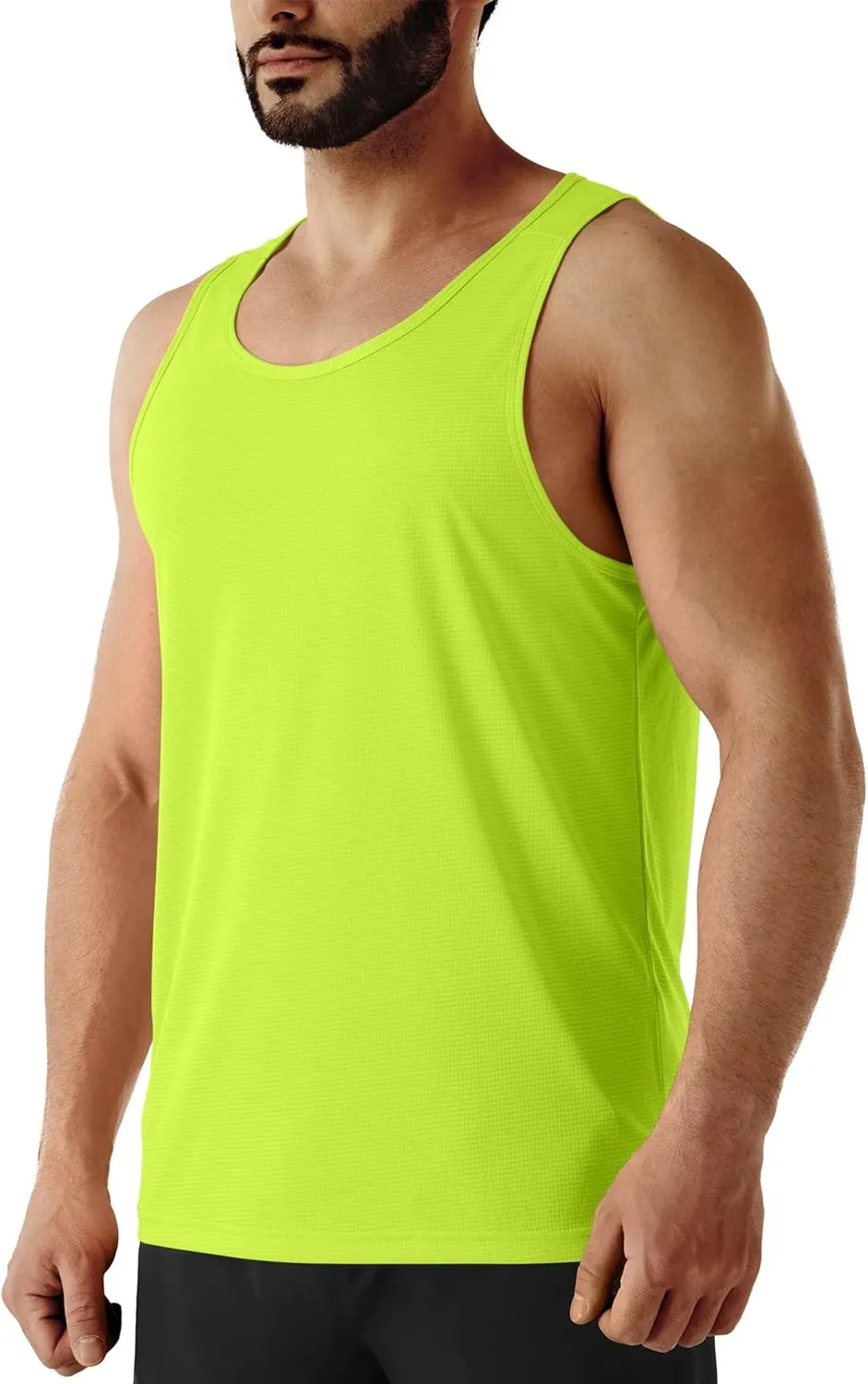 URBEST Men's Neon Workout Sleeveless Shirts Quick Dry Swim Beach Muscle Gym Running Athletic Tank Top