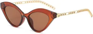 Vintage Cat Eye Sunglasses Women Fashion Sun Glasses Female Metal Oval Outdoors Shades Eyeglass