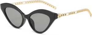 Vintage Cat Eye Sunglasses Women Fashion Sun Glasses Female Metal Oval Outdoors Shades Eyeglass