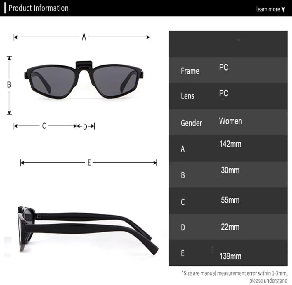 Vintage Small Sunglasses Fashion Steampunk Small Cat Eye Sun Glasses Skinny Black White Shade Female Eyewear