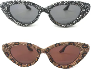 willochra Bling Rhinestones Sunglasses Women Cat Eye Diamond Sun Glasses Female Fashion Square Party Eyeglasses UV400