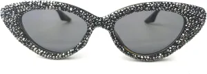 willochra Bling Rhinestones Sunglasses Women Cat Eye Diamond Sun Glasses Female Fashion Square Party Eyeglasses UV400