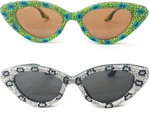 willochra Bling Rhinestones Sunglasses Women Cat Eye Diamond Sun Glasses Female Fashion Square Party Eyeglasses UV400