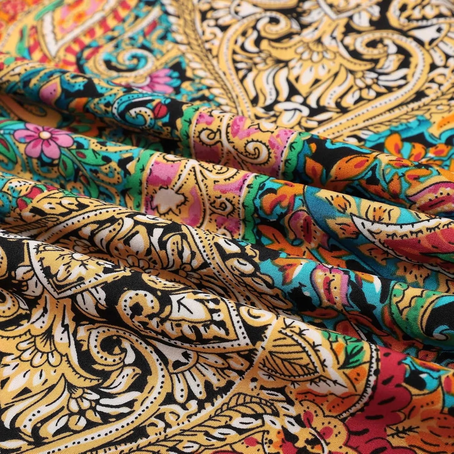 Women Boho Maxi Skirt Flowy Floral Side Slit Long Skirts Peasant Print Summer Vacation Beach Skirt 2025 Fashion